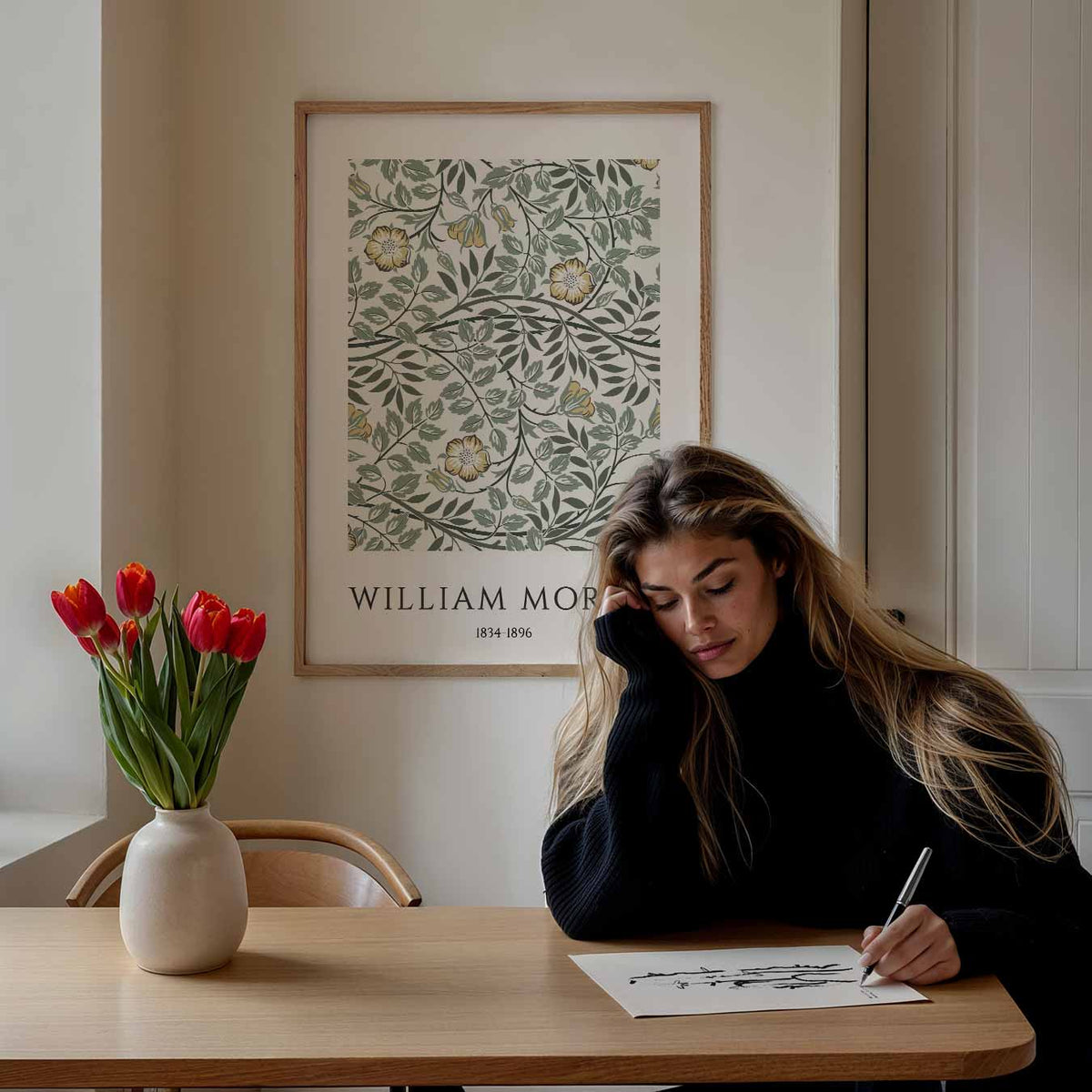 Botanische Bloemenpracht – staande muurposter met vintage uitstraling