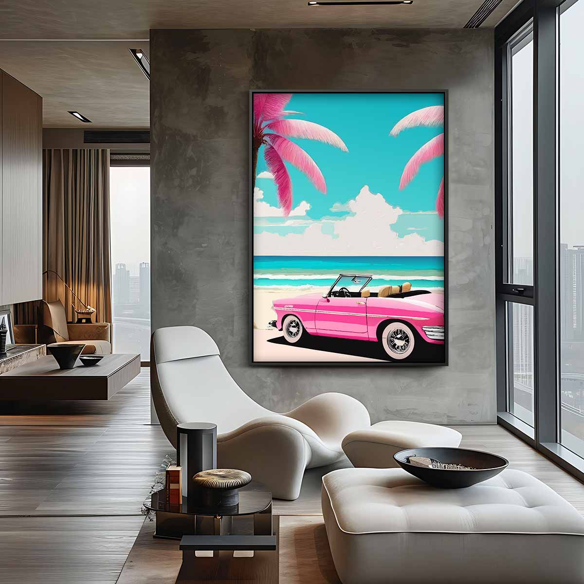 Retro Zomer Droom – staande wandkunst voor woonkamer of interieur