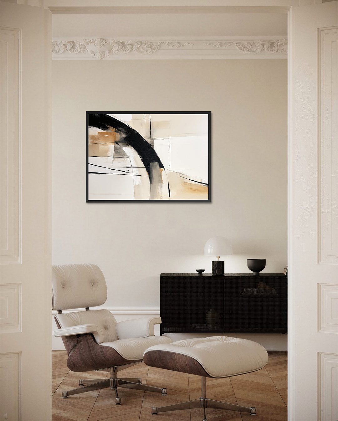 Dynamische lijnen compositie – Krachtige – liggende wanddecoratie