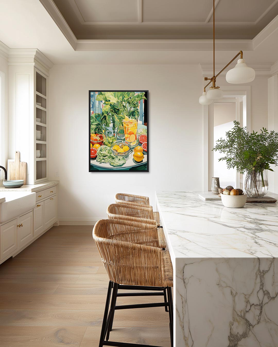 Citrus in kom – staand wanddecoratie kunstwerk