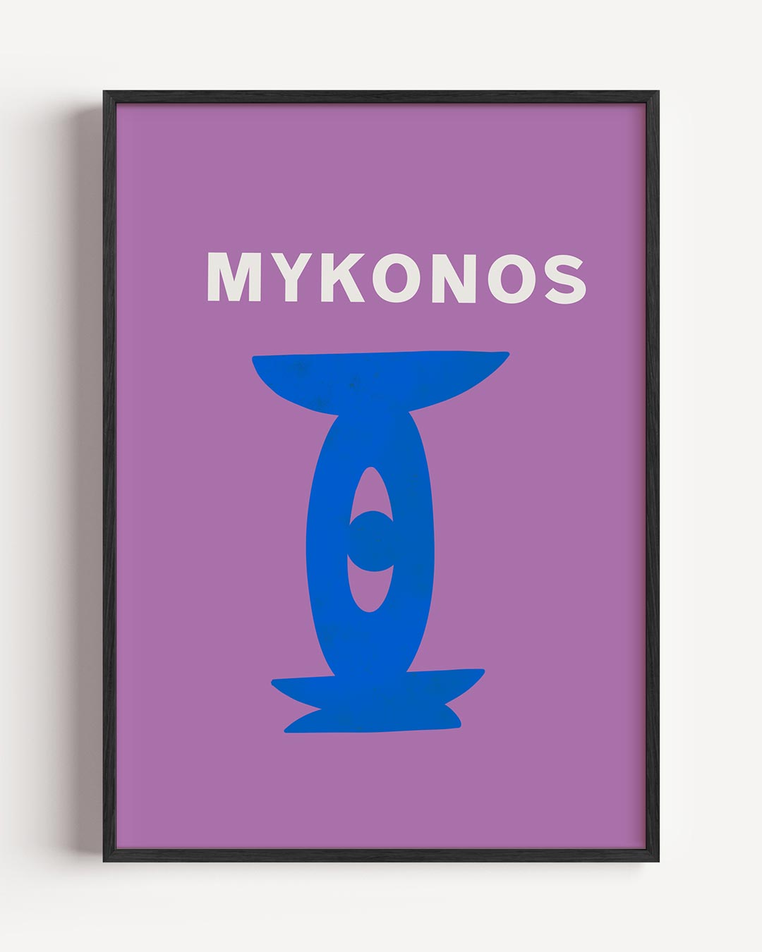 Mykonos Minimalistische Kunstposter – zomer portret poster als wanddecoratie
