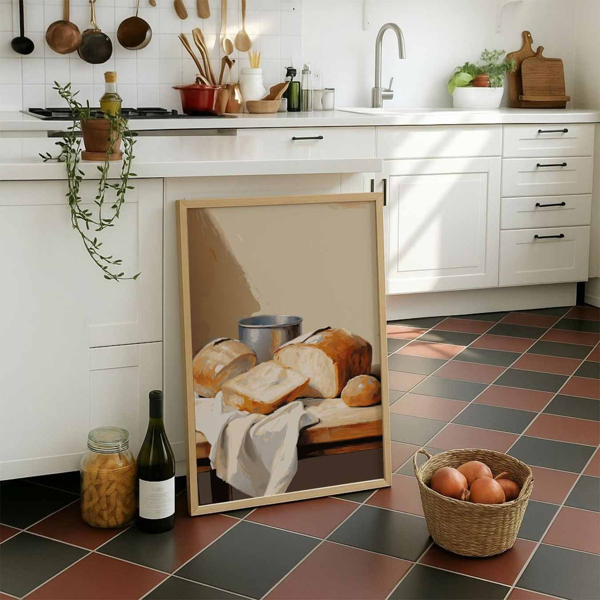 Rustieke Brood Stilleven – staande muurposter voor keuken of eethoek