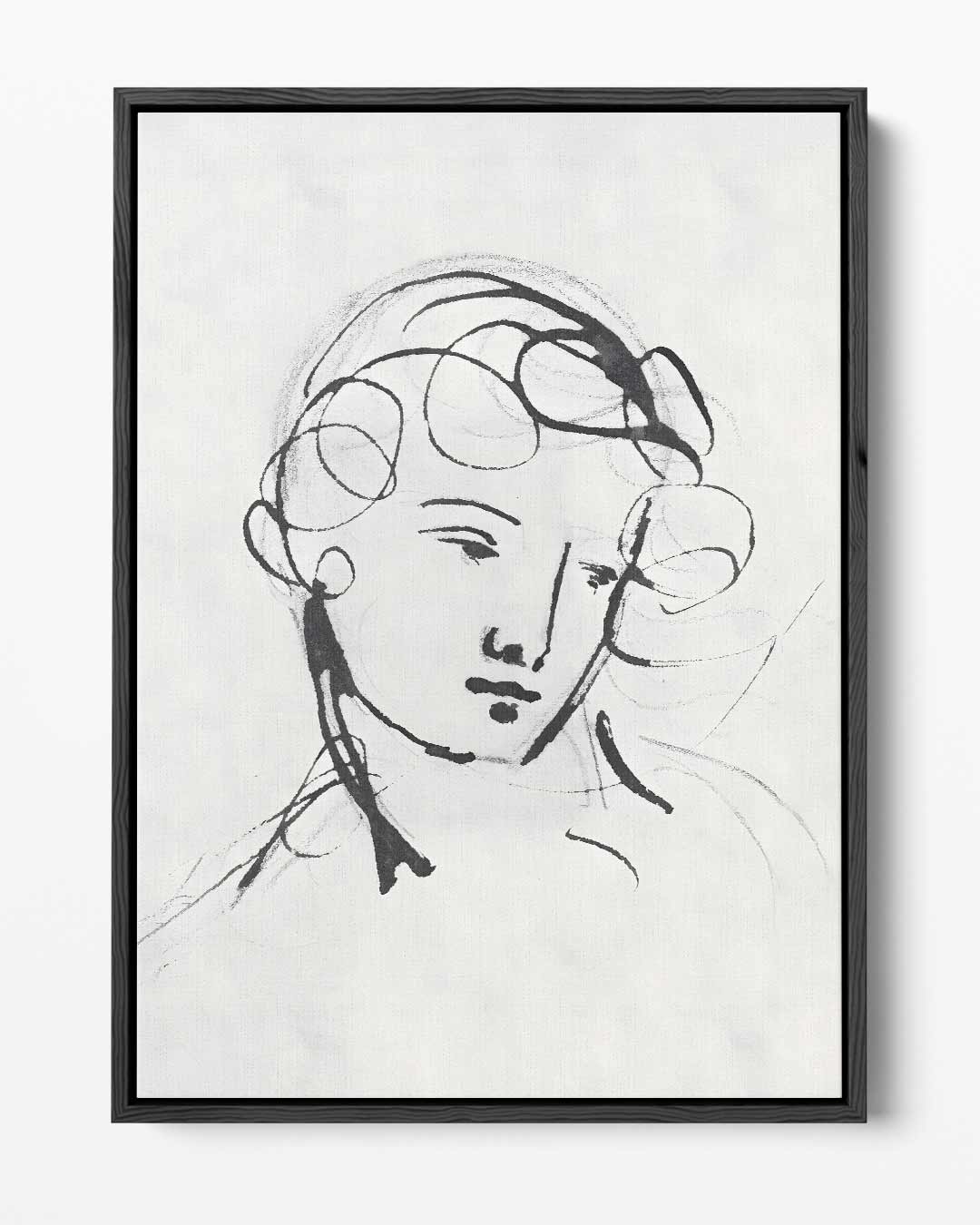 Elegante Lijntekening Portret – portret kunstwerk als wanddecoratie