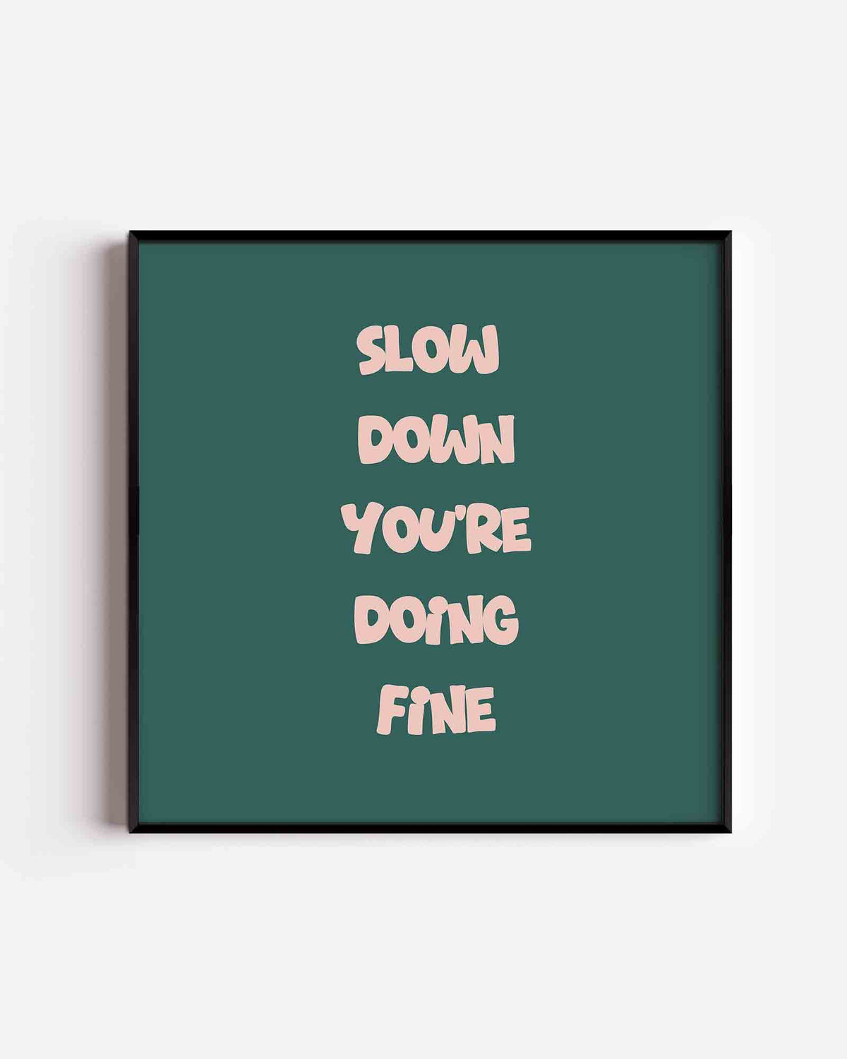 Slow down tekst – Pop Art vierkante poster als wanddecoratie