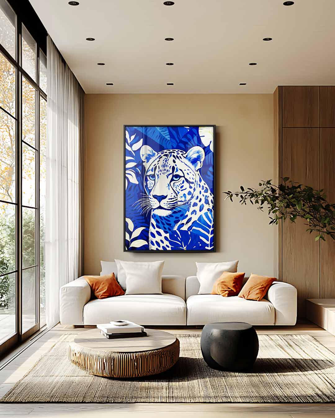 Opera d'arte Leopardo della giungla blu