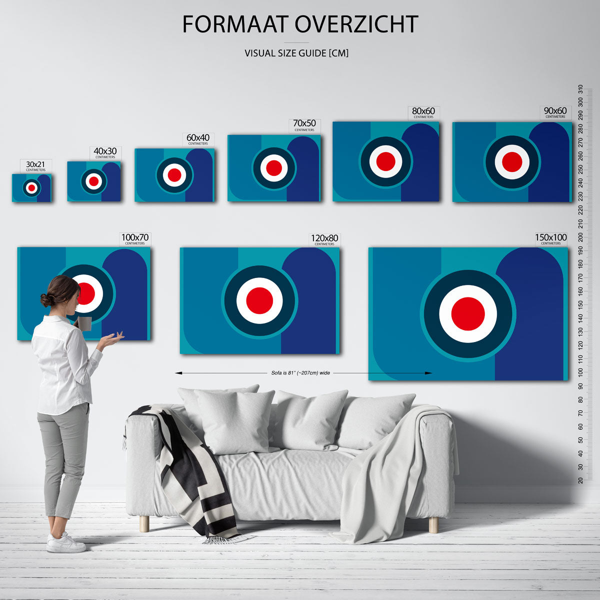 Cirkel en vlak – Bauhaus poster als geometrische wanddecoratie