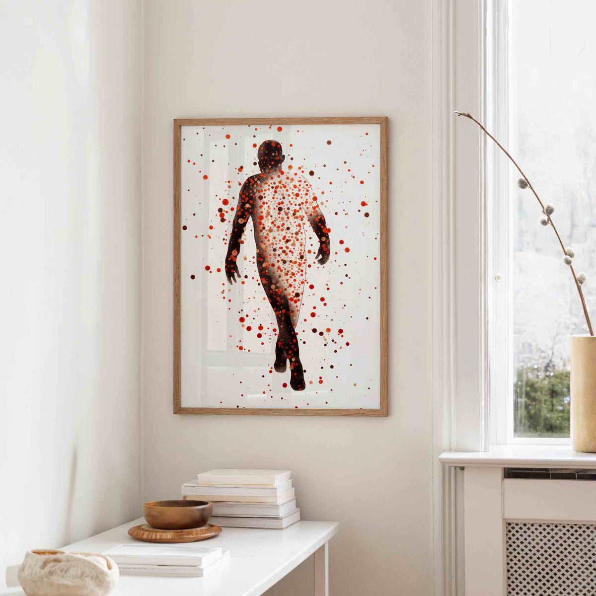 Figuur met stippen – staande design wanddecoratie van WallArtistic