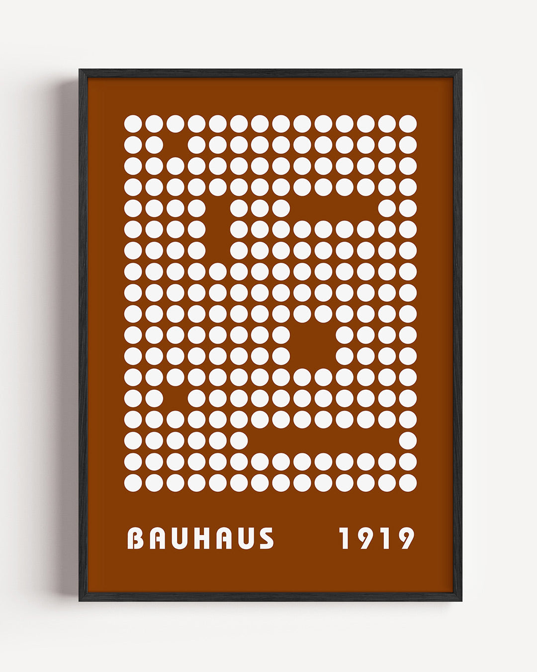 Cirkelpatroon en tekst – staande Bauhaus poster als wanddecoratie