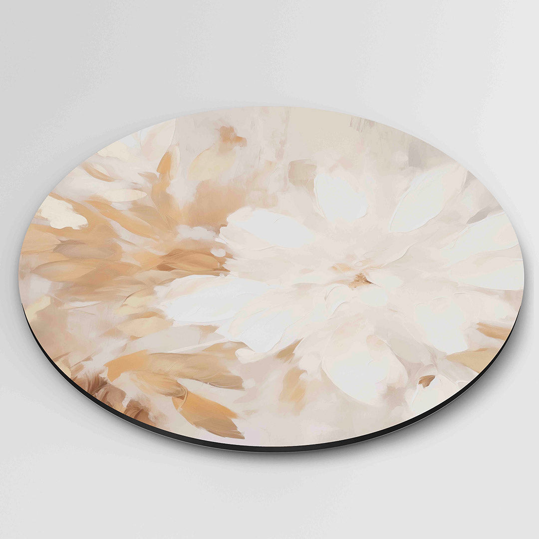 Bloemmotief – ronde wanddecoratie met abstract ontwerp