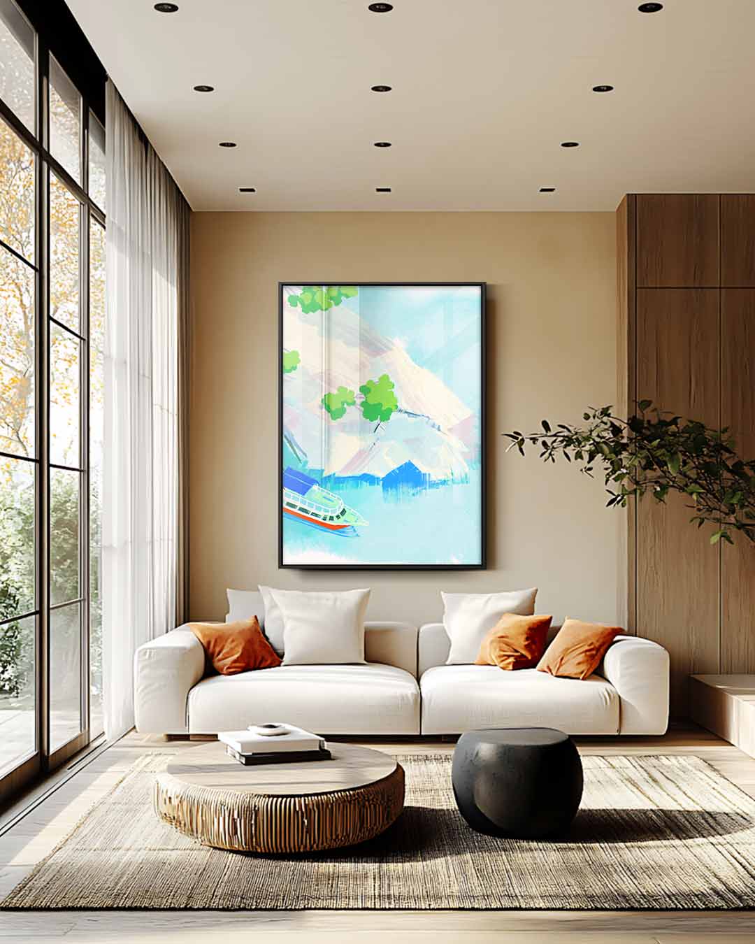Vrolijke Varende Boot – staand kunstwerk voor modern interieur