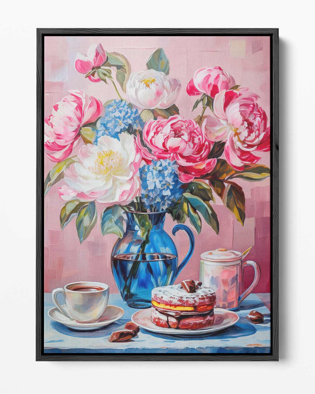 Bloemrijke Ontbijtwonder – portret kunstwerk als wanddecoratie