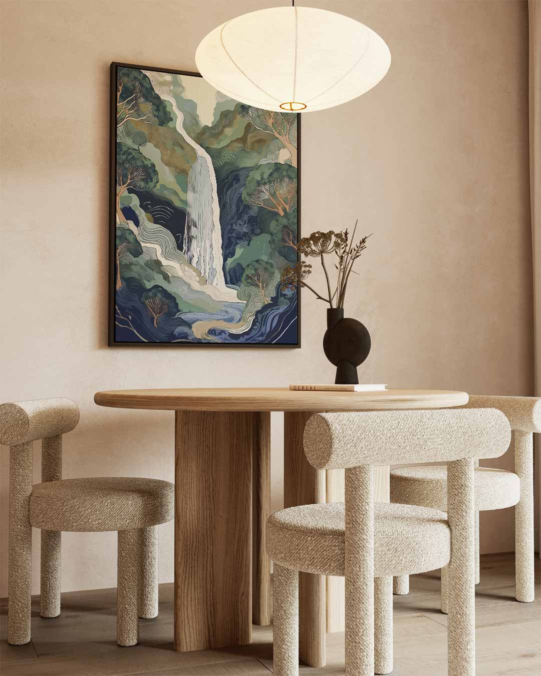 Groene Boswaterval – staand kunstwerk voor modern interieur