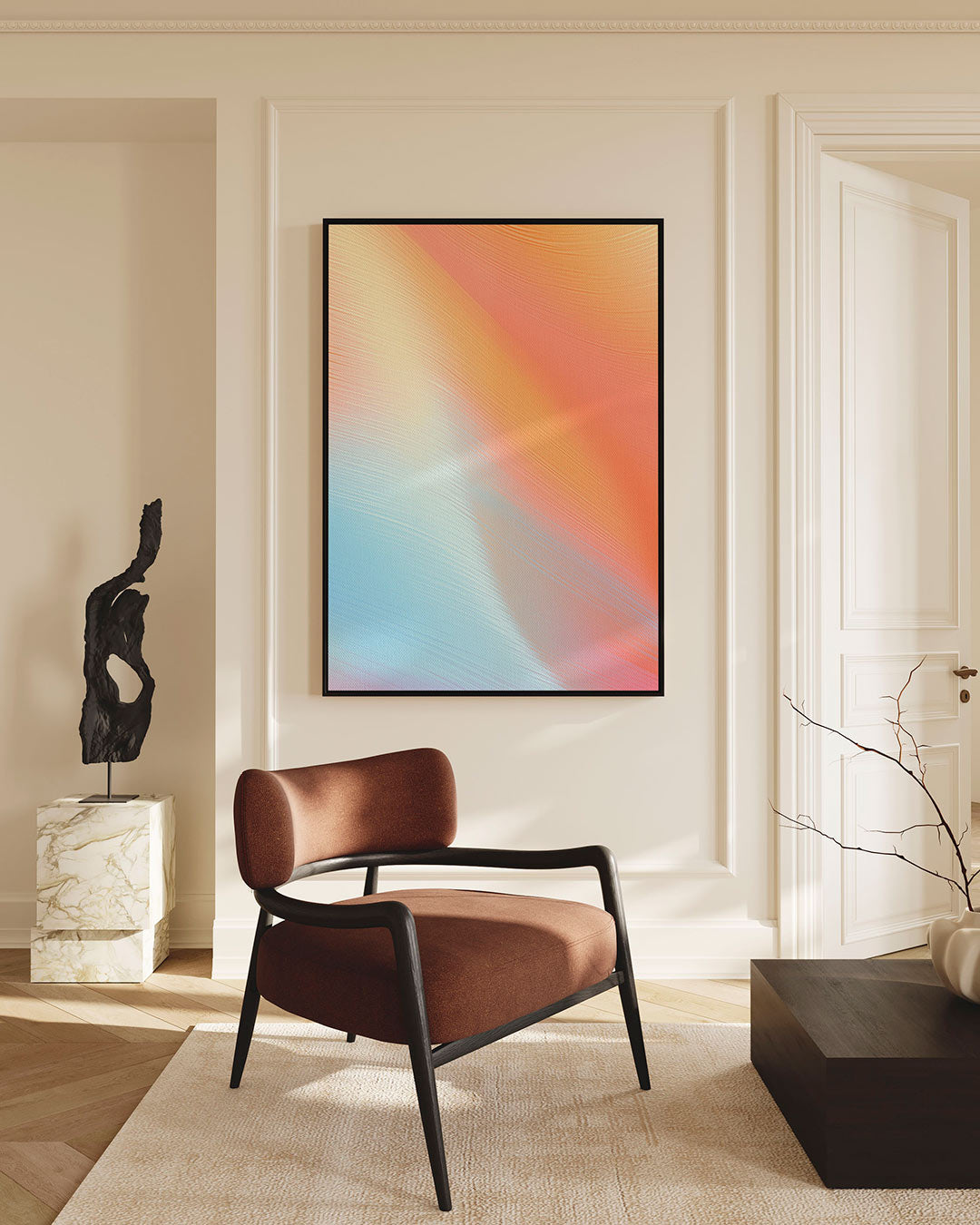 Kleurrijke golven – staande wanddecoratie