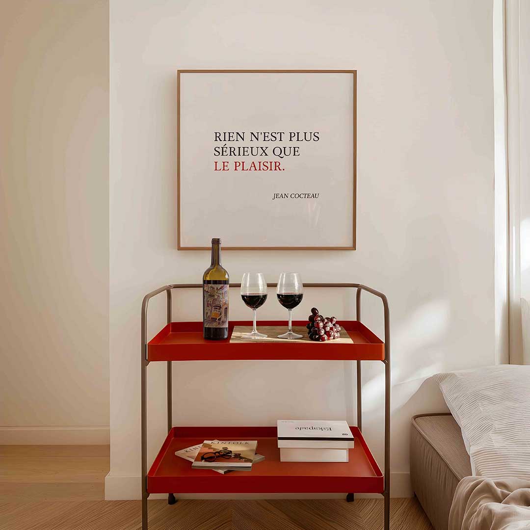 Citaat van jean cocteau – vierkante keuken wanddecoratie van WallArtistic