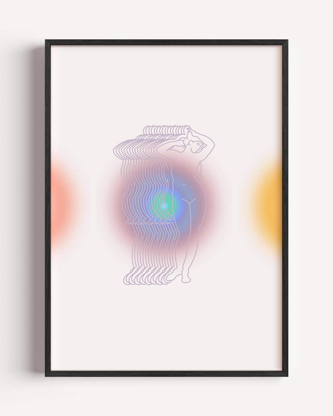 Moderne Retro Damesportret – mindfulness portret poster als wanddecoratie