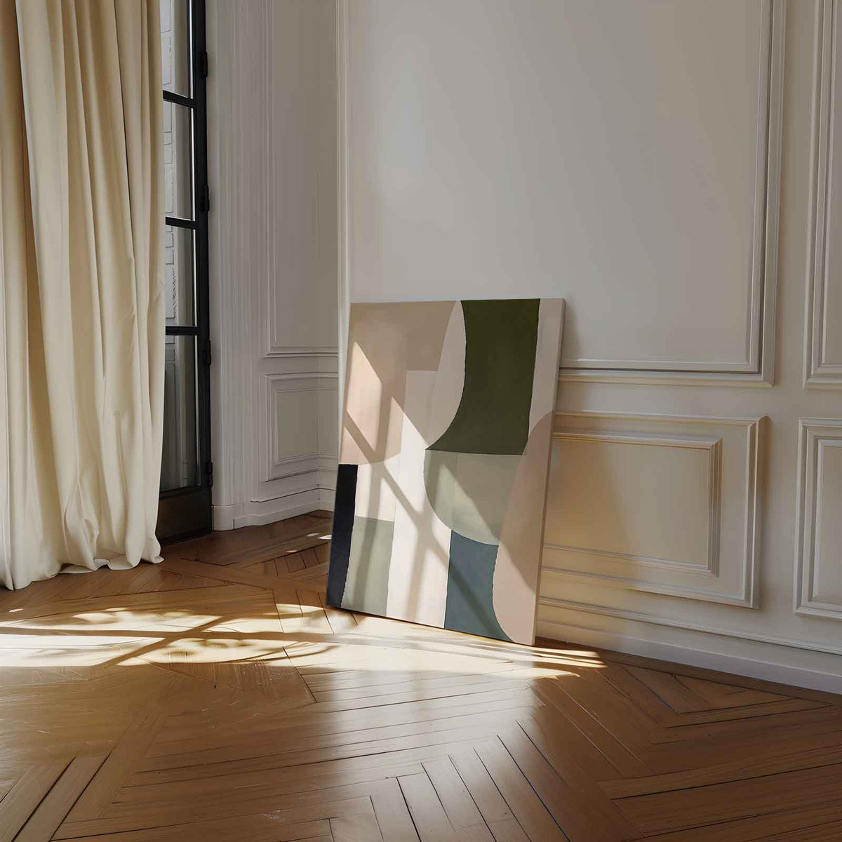 Abstracte Harmonie in Aardetinten – portret kunstwerk als wanddecoratie, afbeelding 14
