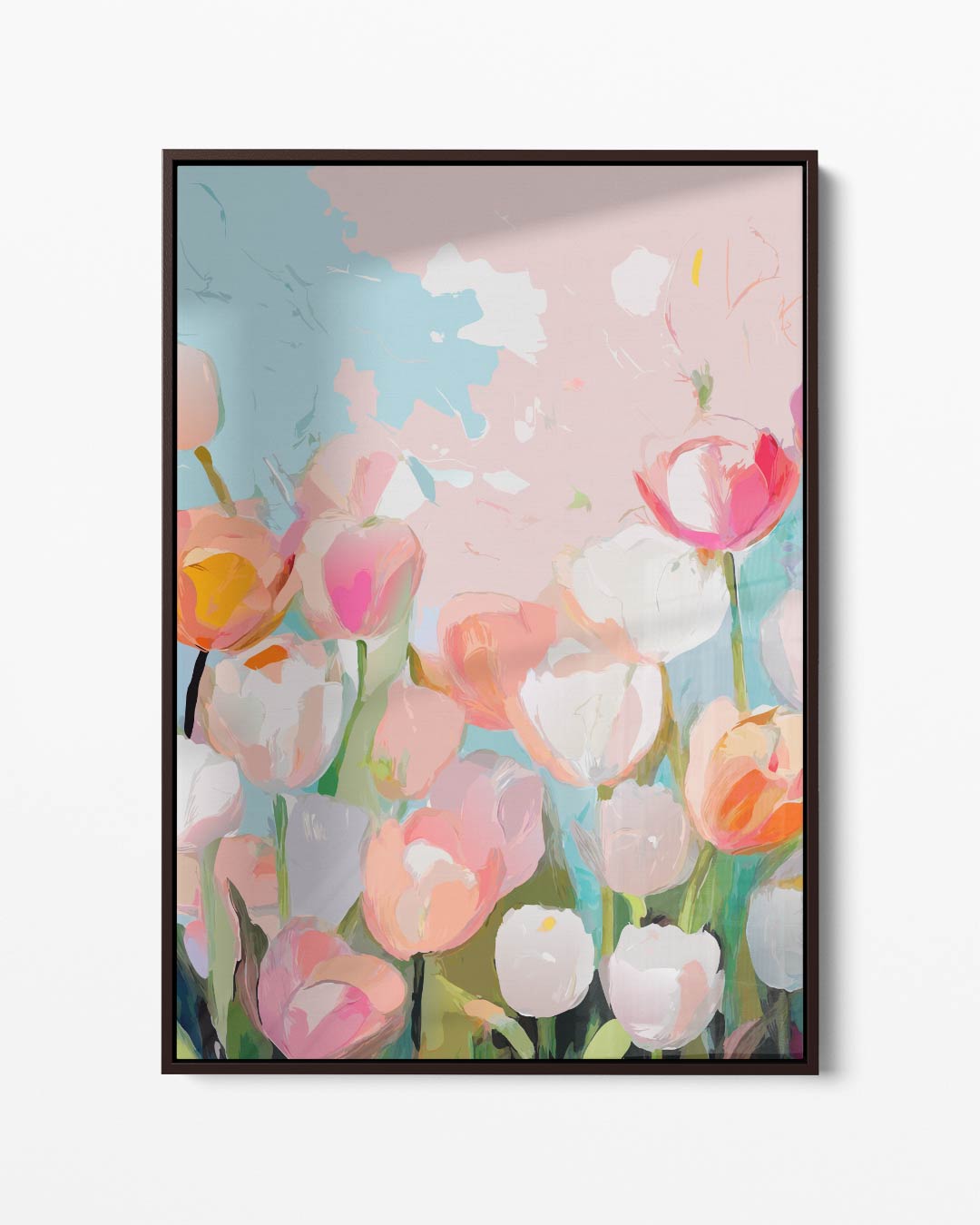 Bloemenpracht in Pasteltinten – portret kunstwerk als wanddecoratie