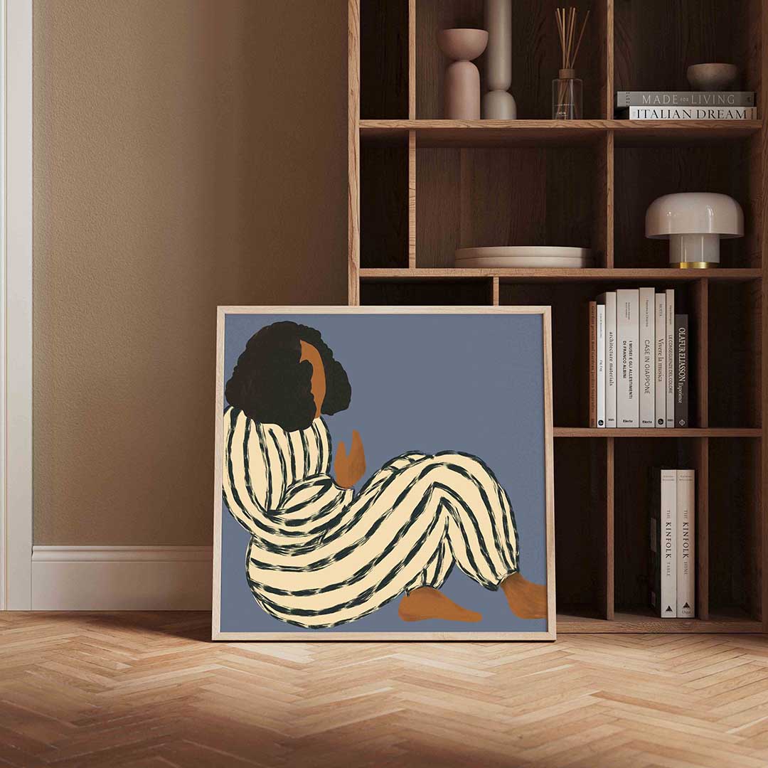 Gestreepte figuur – portret poster in vierkant formaat
