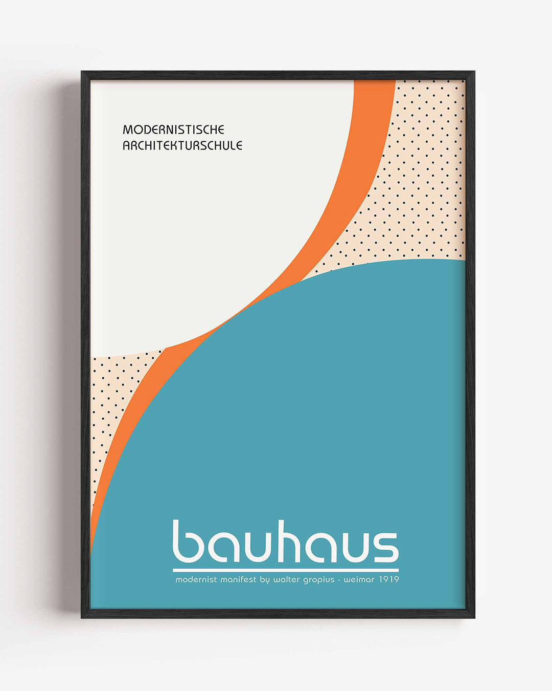 Kleurvlakken en lijnen – staande Bauhaus poster als wanddecoratie