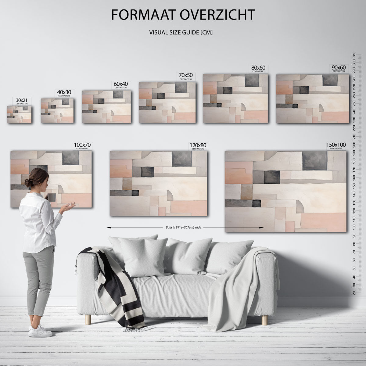 Abstracte vormen – liggende muurposter met abstracte vormen