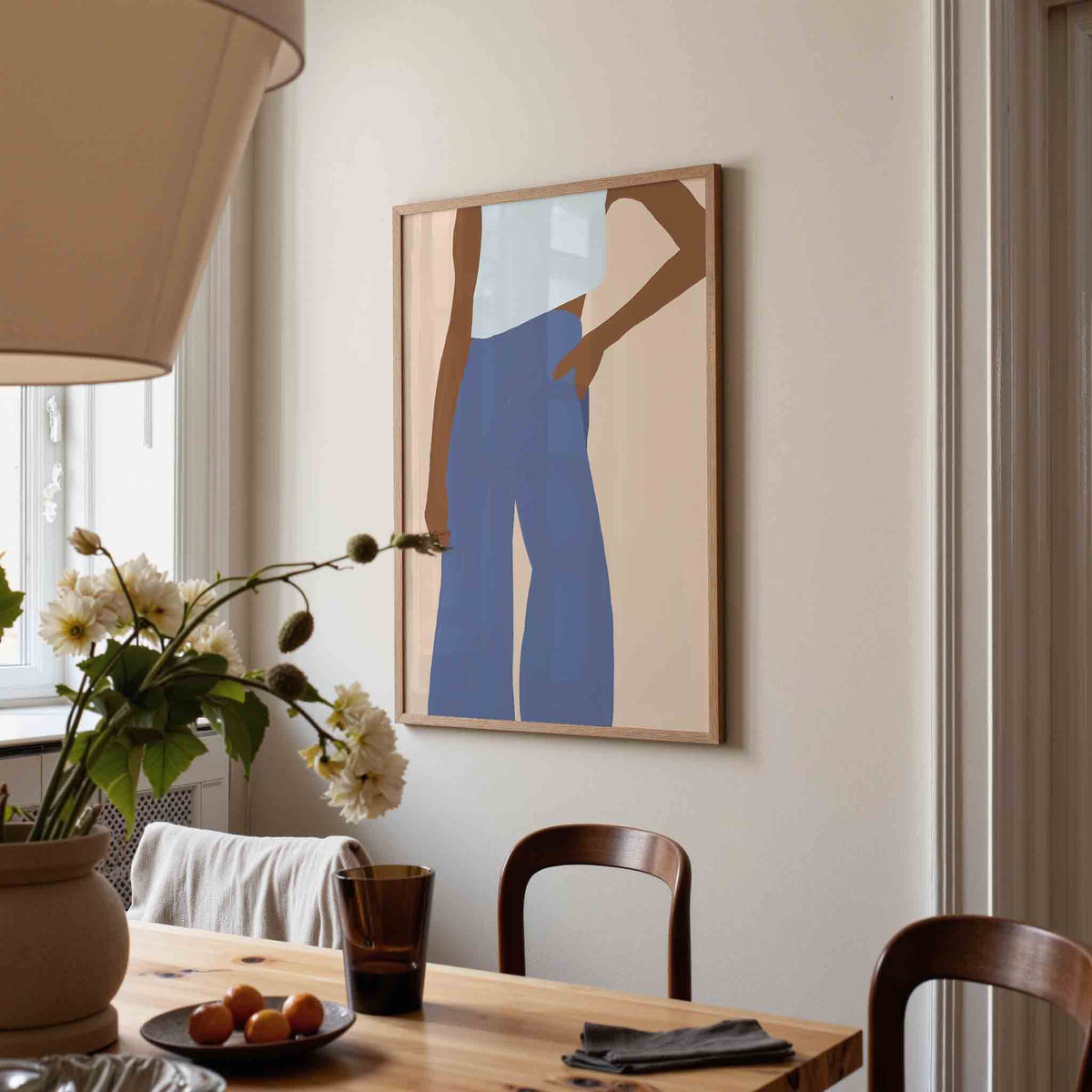 Stijlvolle figuur – eigentijdse illustratie poster in staand formaat