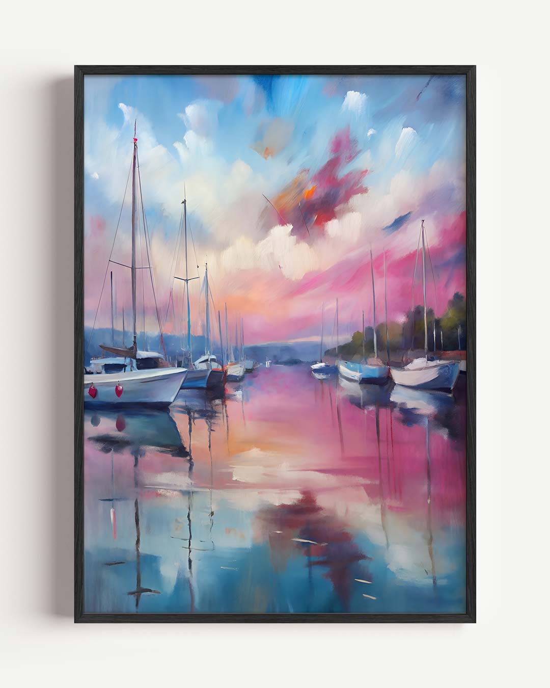 Dromerige Zonsopgang in de Haven – zomer portret poster als wanddecoratie