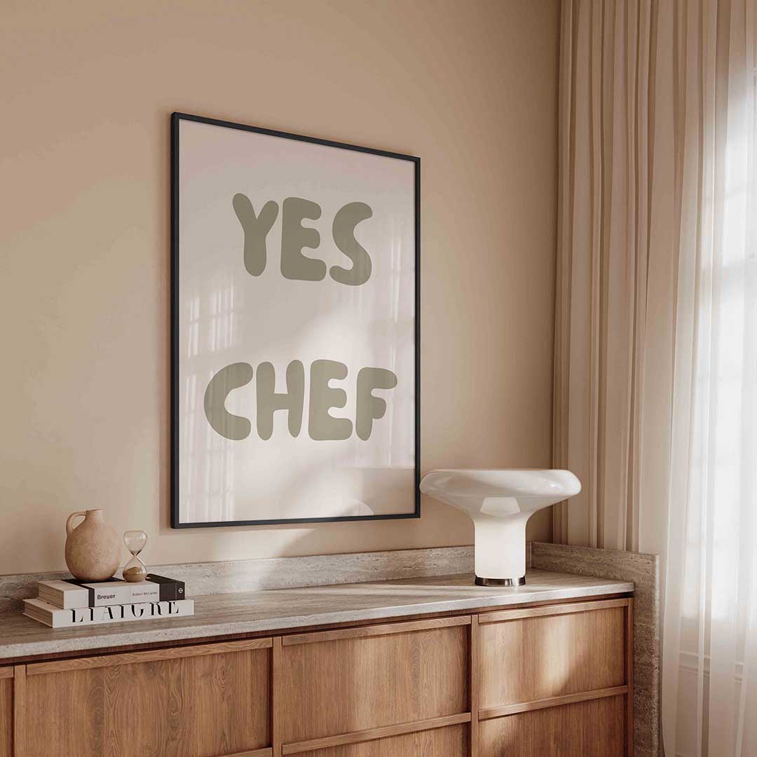 Yes chef – kleurrijke Pop Art poster in staand formaat
