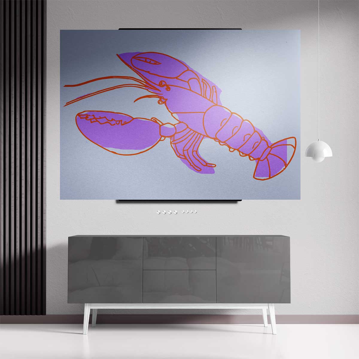 Kleurrijke Kreeft in Abstract – staande wandkunst voor woonkamer of interieur