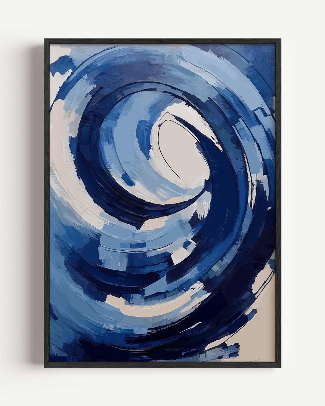 Vortex van Blauw – kleurrijke abstracte portret poster als wanddecoratie