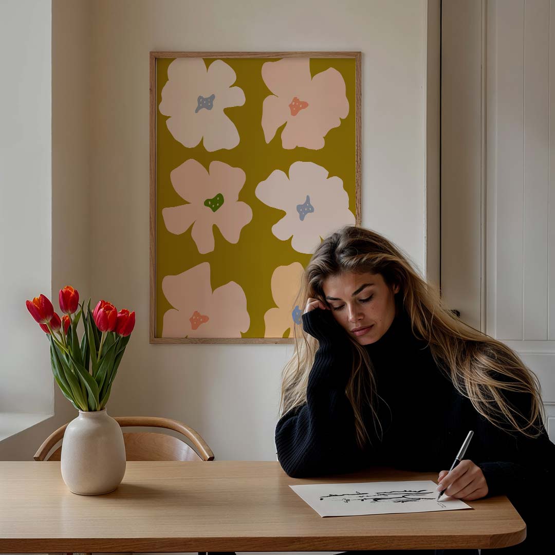 Bloemenpracht Wanddecoratie – bloemen poster in staand formaat