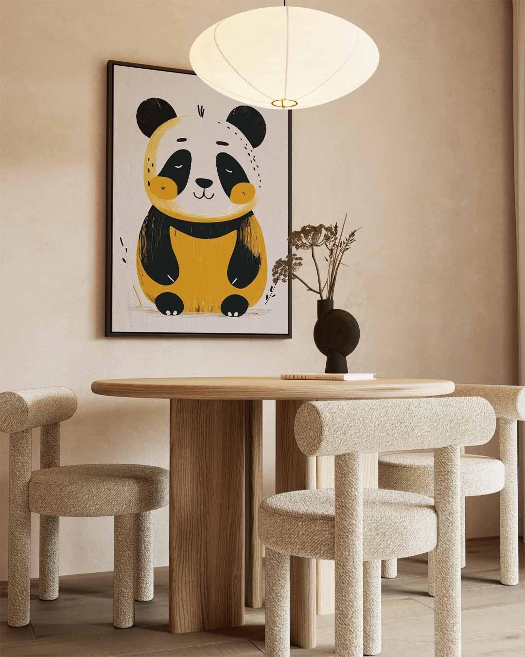 Schattige Panda Illustratie – staand kunstwerk voor modern interieur