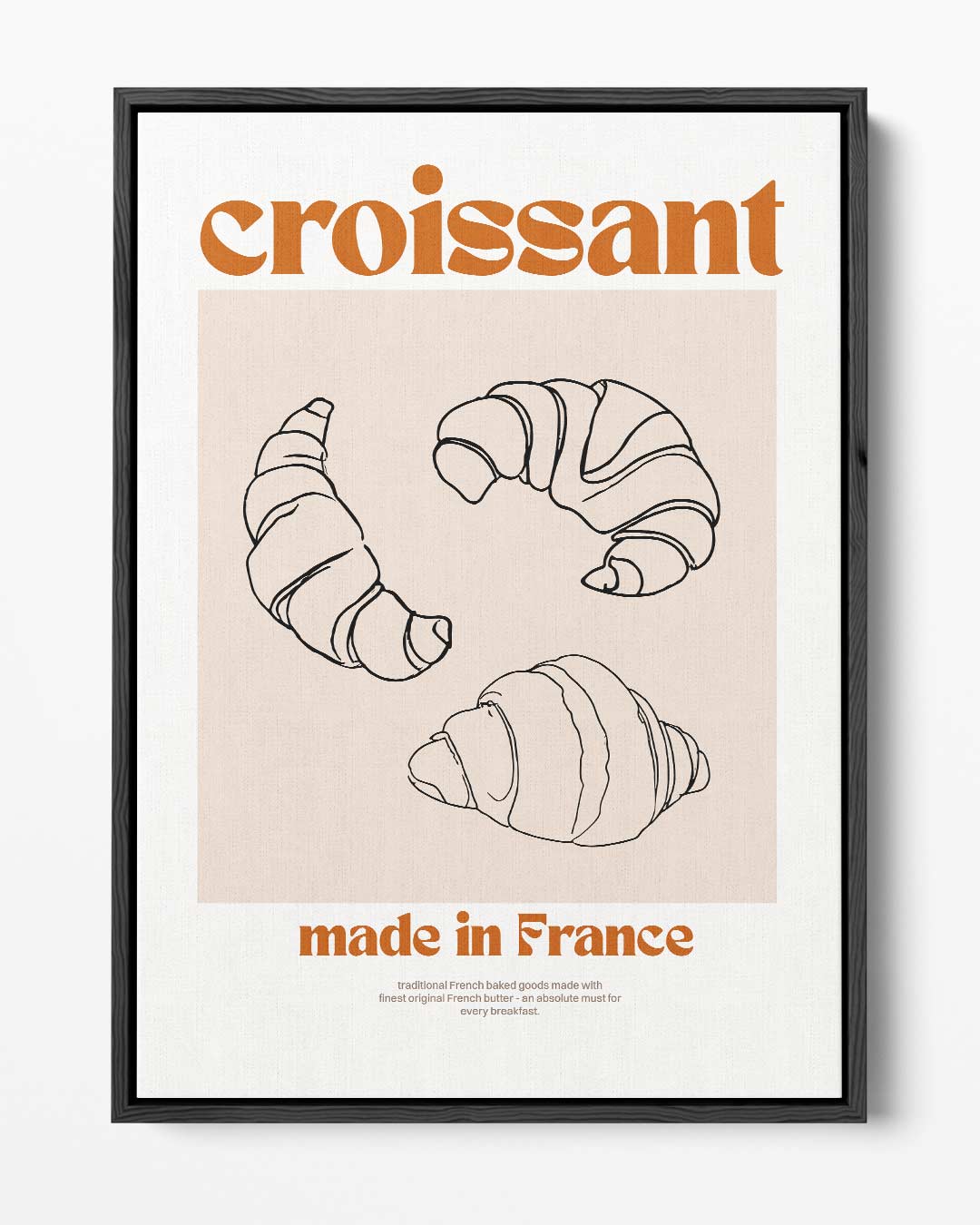 Vintage Franse Croissant Poster – portret kunstwerk als wanddecoratie