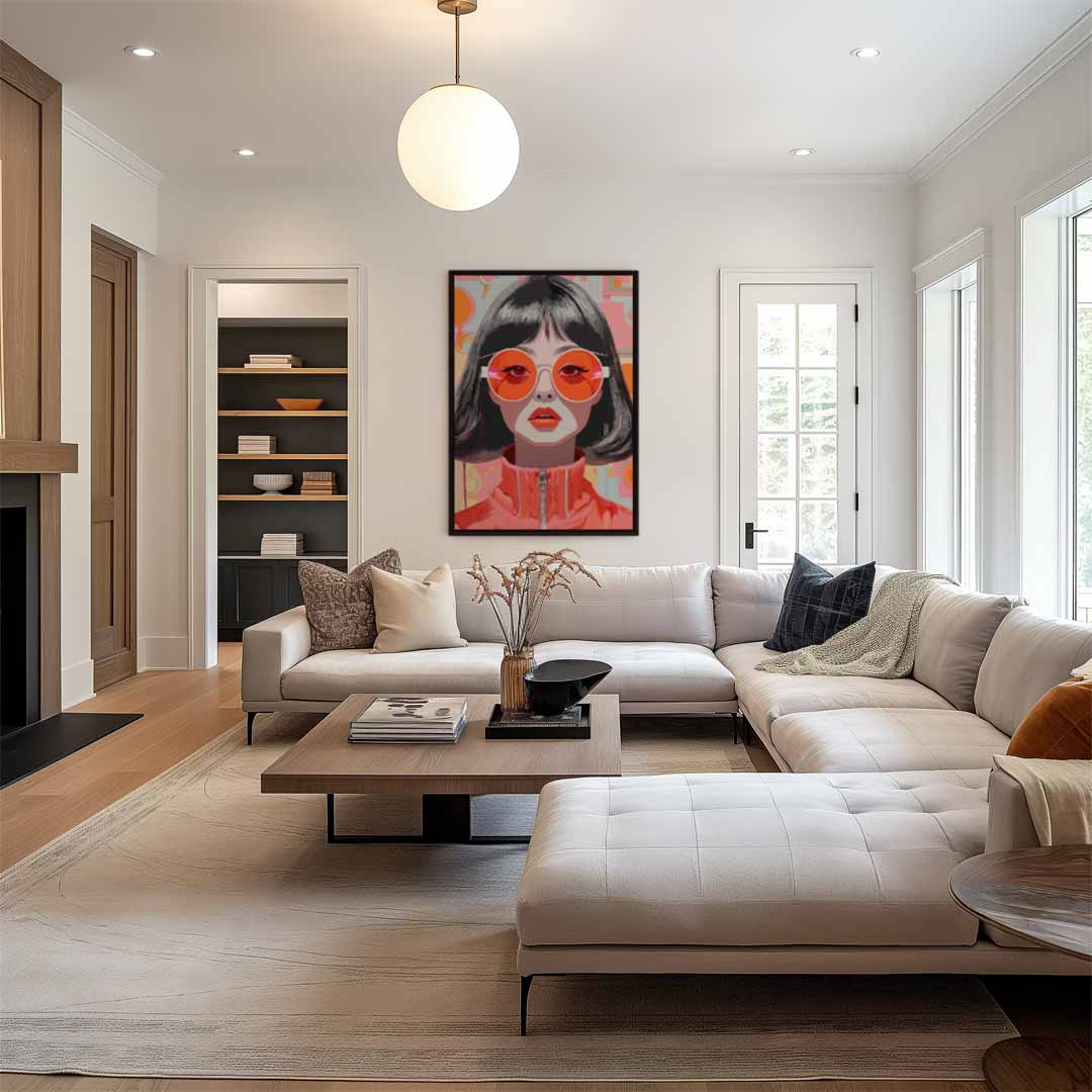 Retro Chic Portret – canvas wanddecoratie in portret formaat