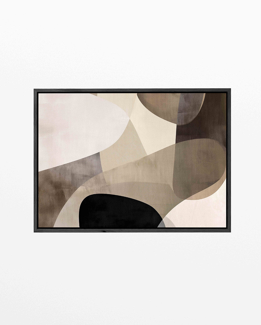 Organische vormen compositie – Bruin – liggend abstract kunstwerk