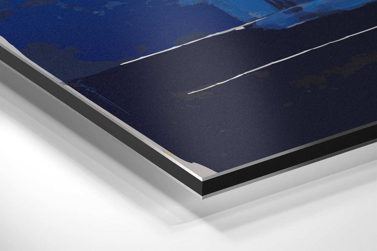 Blauwe Abstracte Harmonie – canvas kunstwerk als wanddecoratie