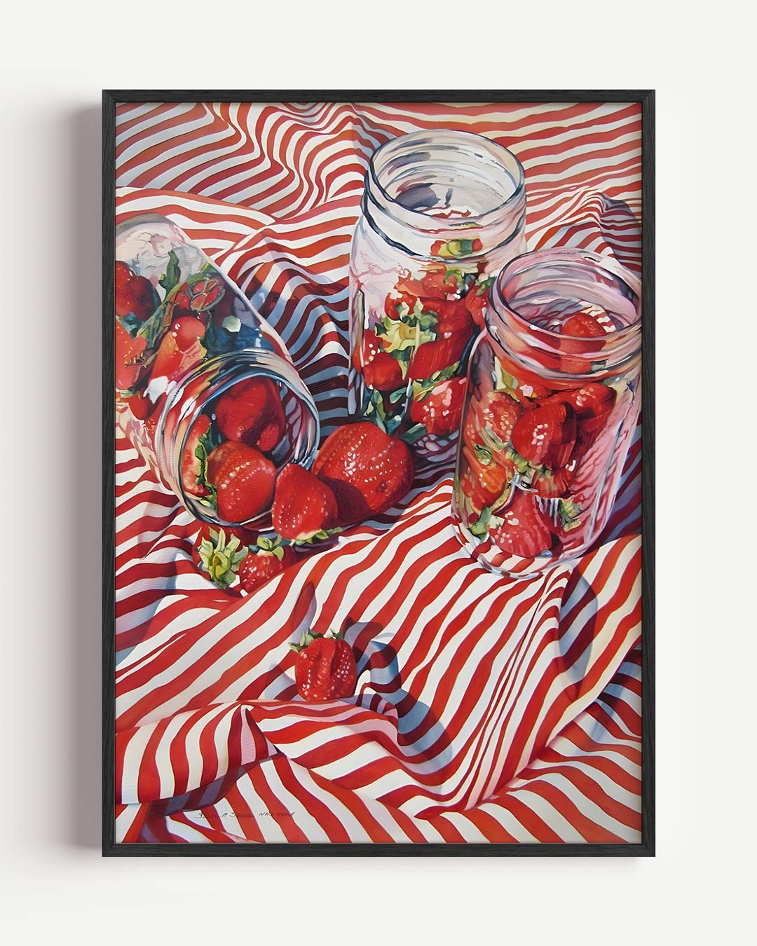 Zomerse Aardbeien – Popart en Streetart portret poster als wanddecoratie