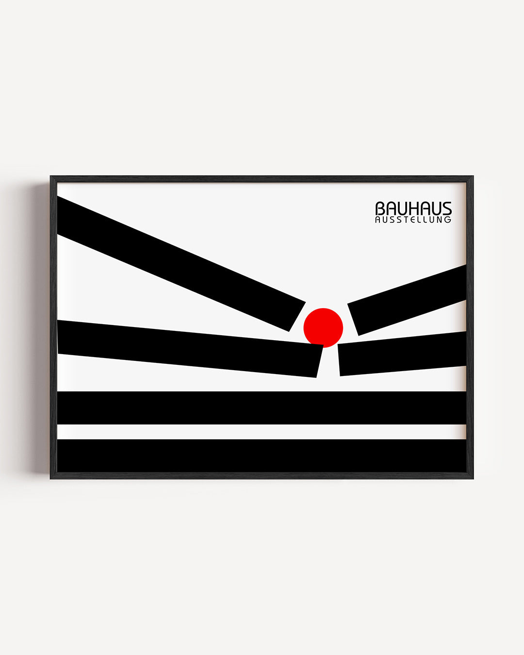 Lijnen en cirkel – liggende Bauhaus poster als wanddecoratie