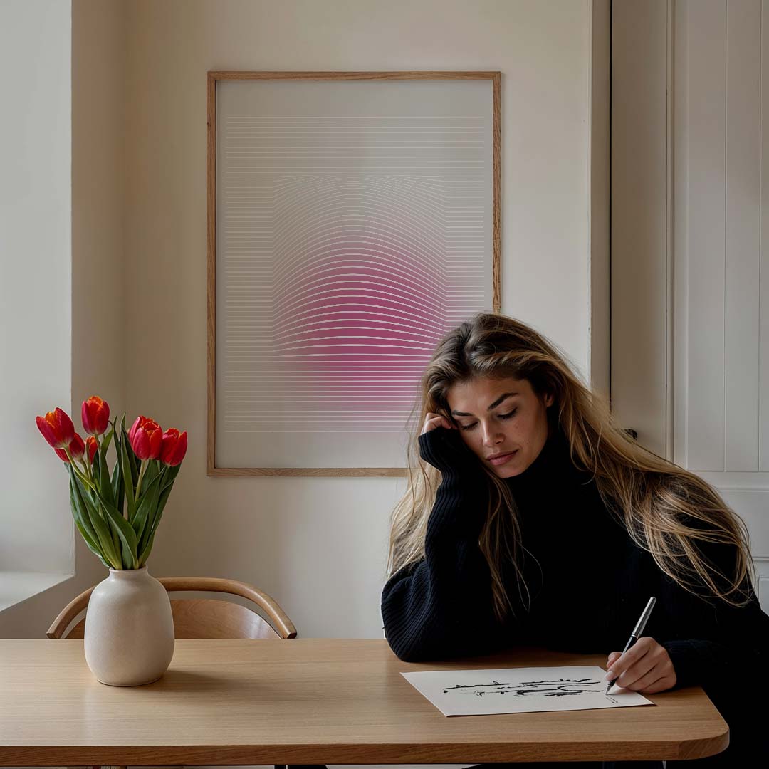 Moderne Geometrische Kunst – staande muurposter met kleurrijke abstracte vormen