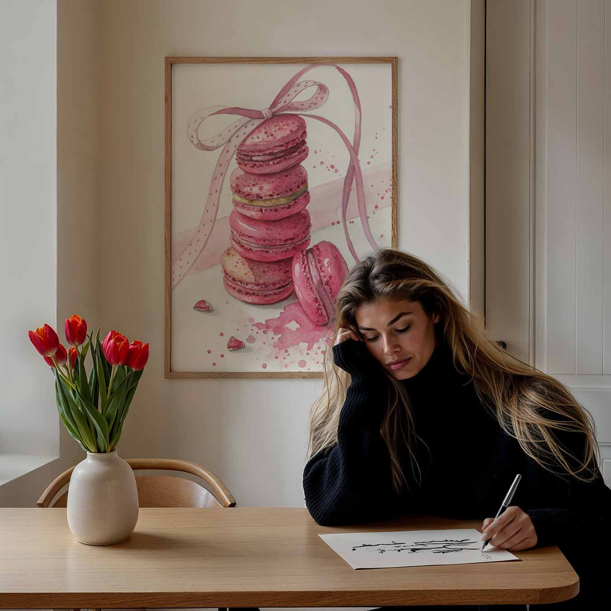 Zoete Macaron Droom – paasposter in staand formaat