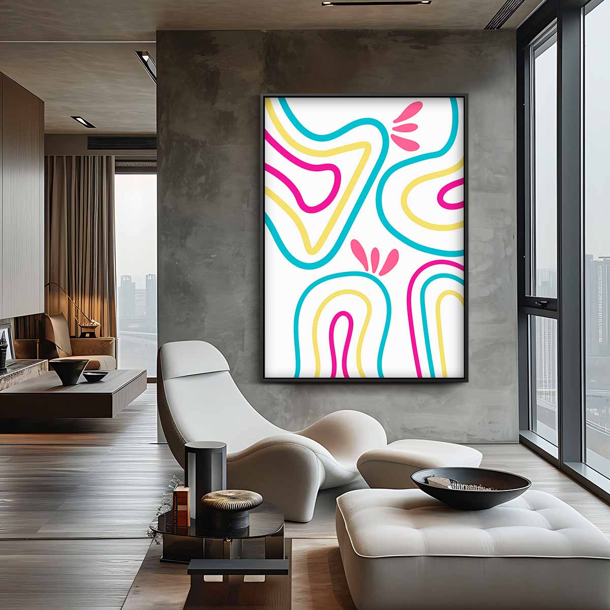 Vrolijke Vormen – canvas wanddecoratie in portret formaat