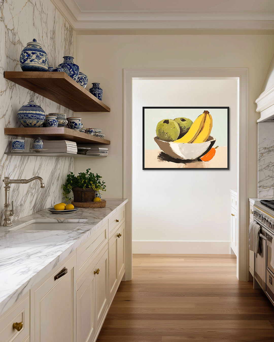 Fruit in kom – alternatieve weergave van het kunstwerk