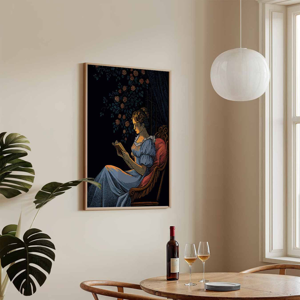 Dromerige Leeshoek – zomerse wandkunst als portret poster