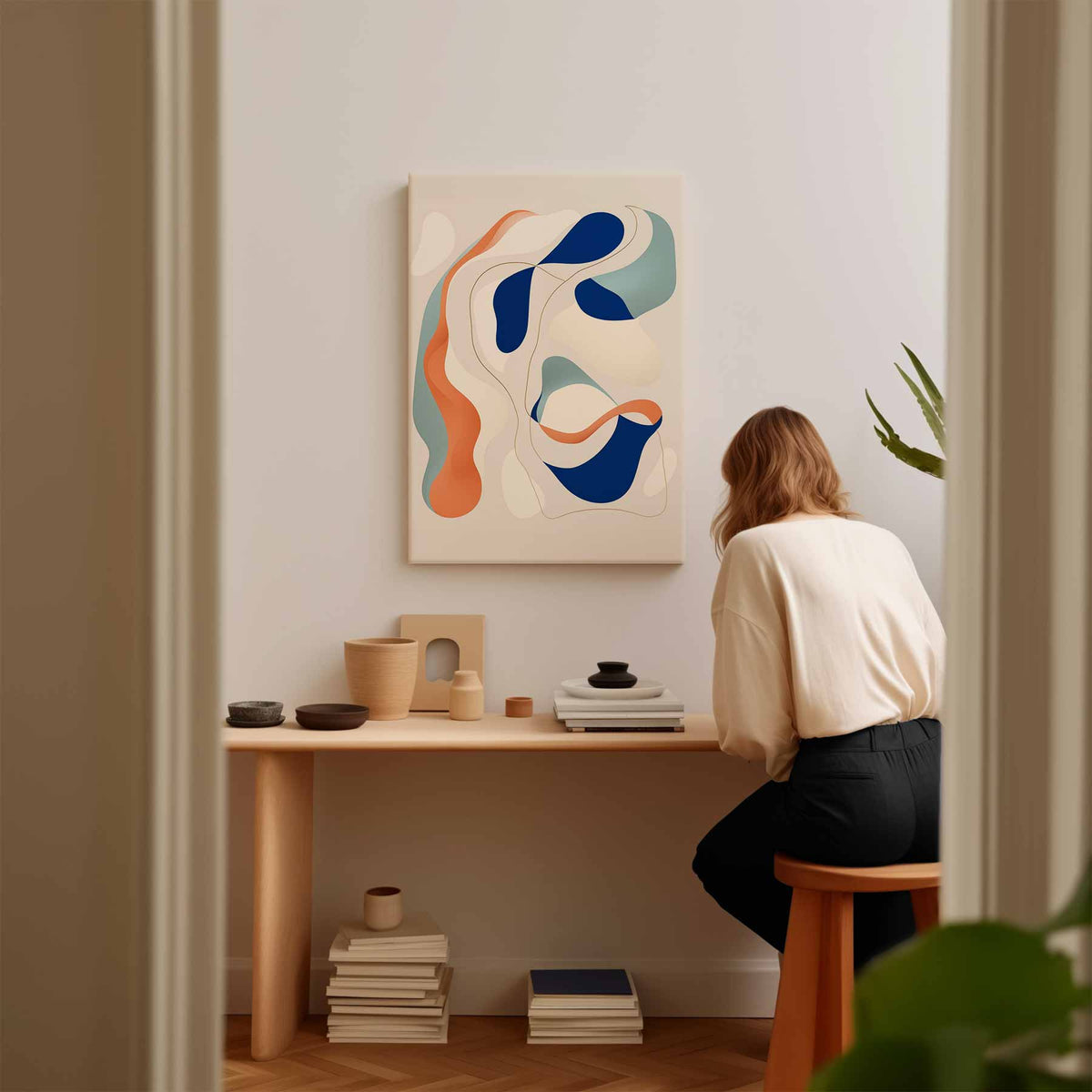 Kleurrijke Golven van Abstractie – plexiglas kunstwerk als wanddecoratie
