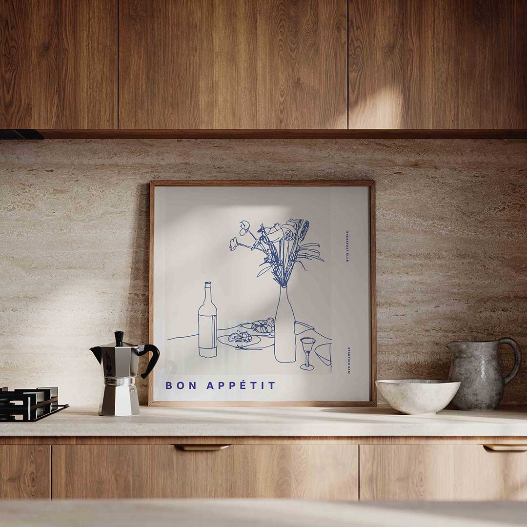 Bon appétit – culinaire wandkunst als vierkante poster