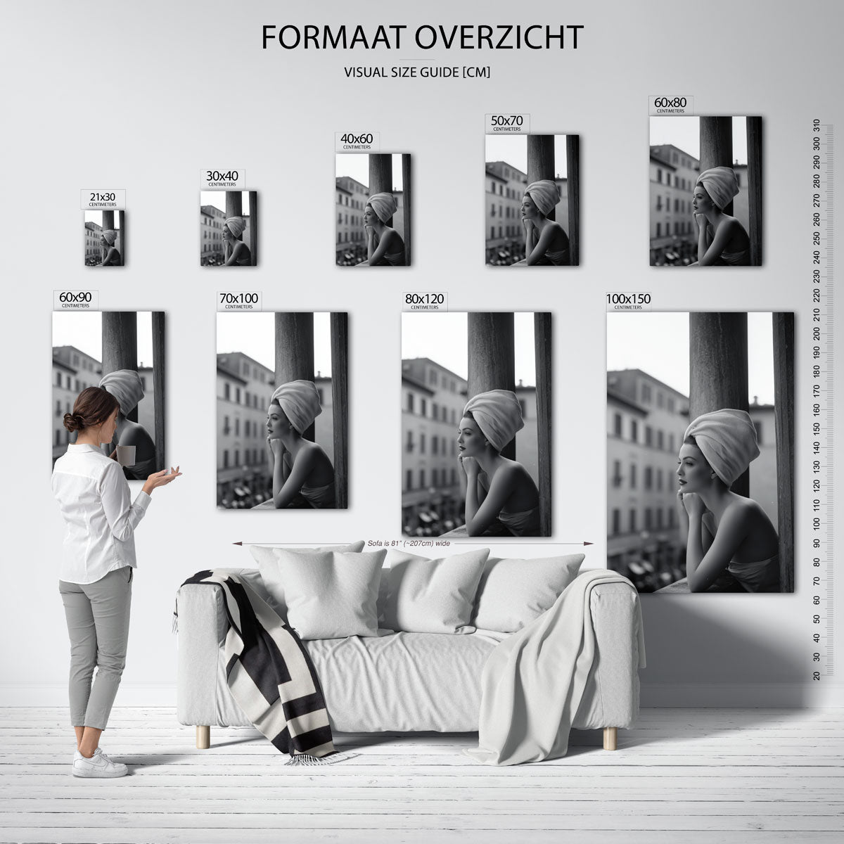 Vrouw met handdoek – staande muurposter in Pop Art stijl