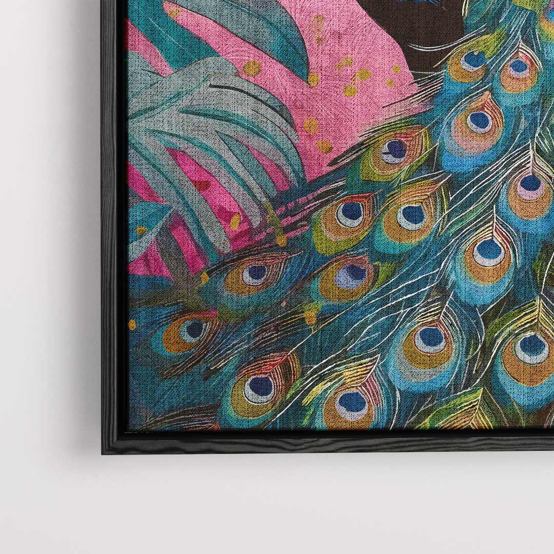 Prachtige Pauw in het Paradijs – plexiglas wanddecoratie in portret formaat