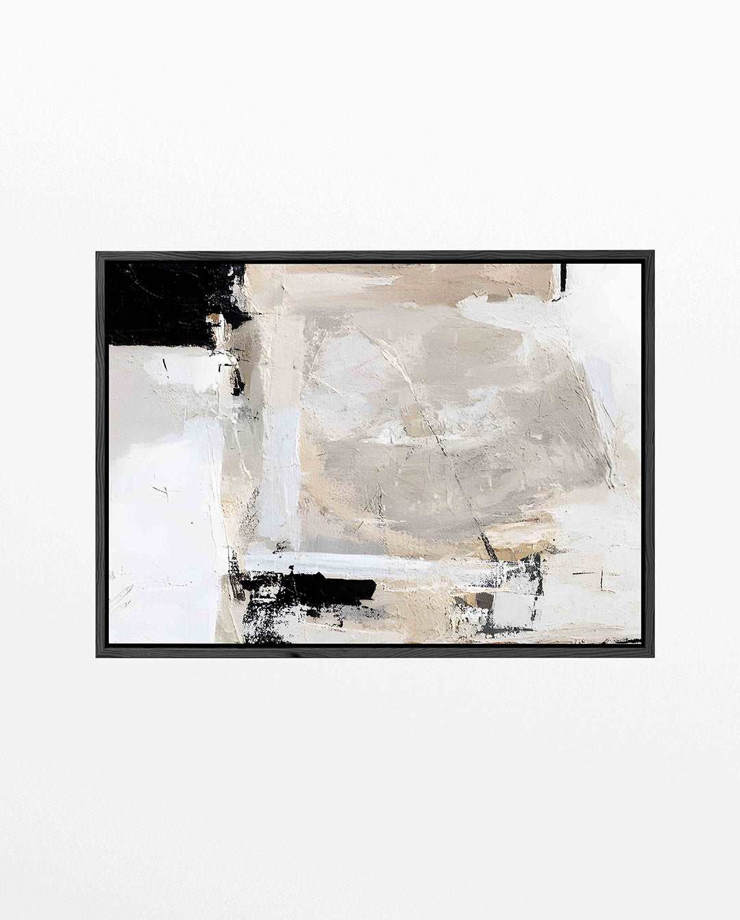 Neutrale compositie – liggend abstract kunstwerk