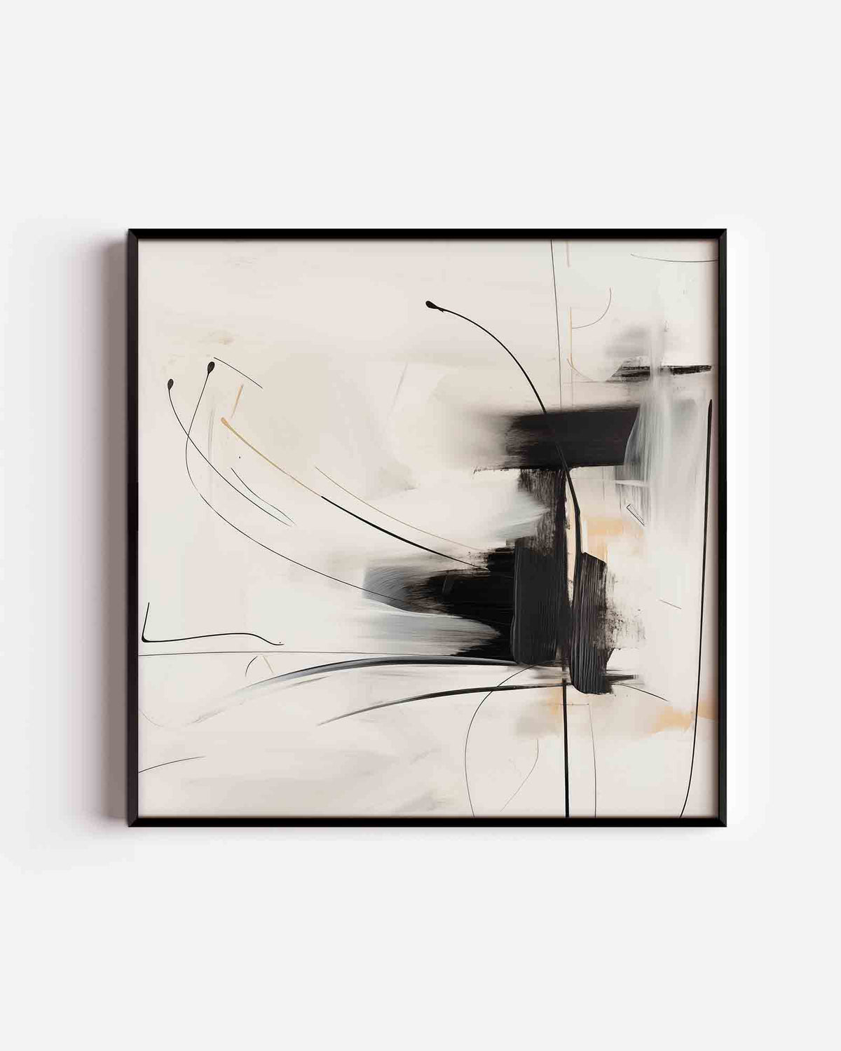 Abstracte lijnen – vierkante poster met kleur en vormen als wanddecoratie