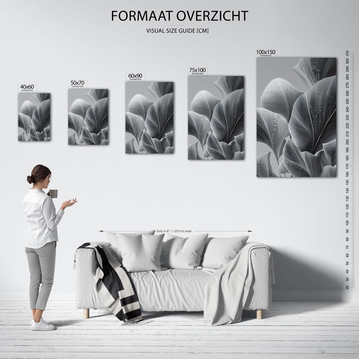 Organische lijnpatronen – staande wanddecoratie van WallArtistic