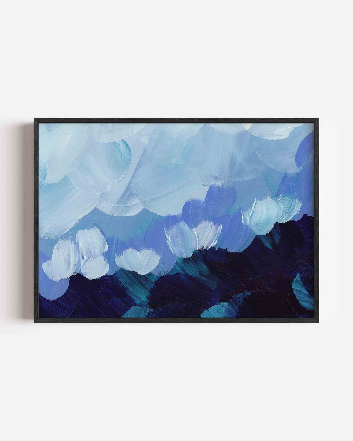Blauwe penseelstreken – schilderkunst landscape poster als wanddecoratie
